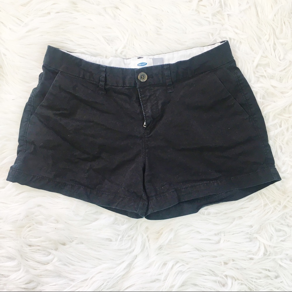 OLD NAVY BLACK TWILL SHORTS SIZE 0